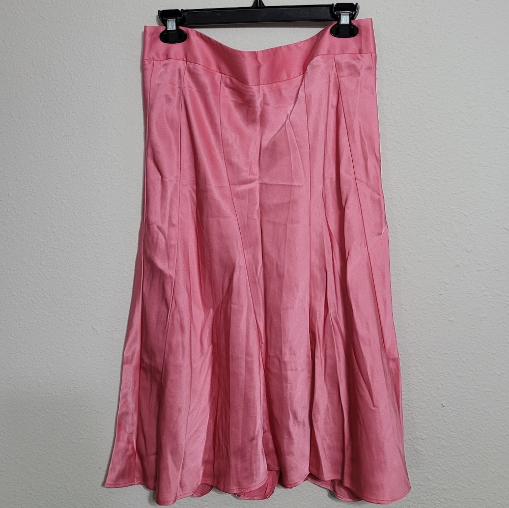 Theory Pink Satin Skirt